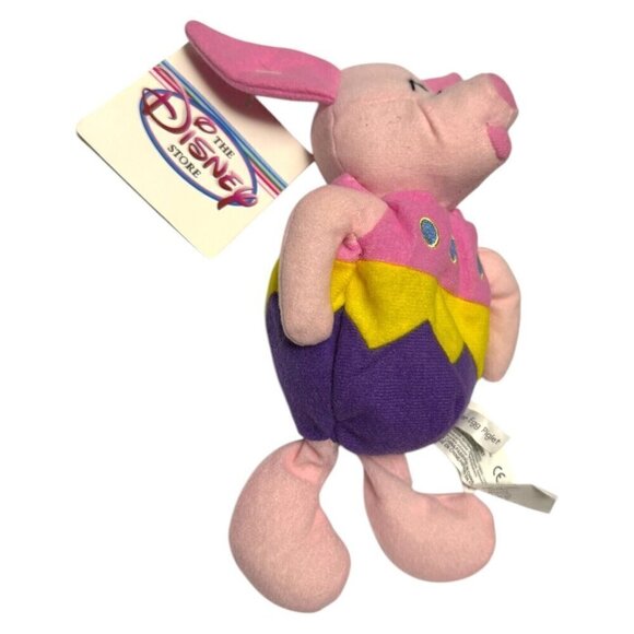 NWT 90s Disney Store EASTER EGG PIGLET Vintage DISNEY Mini Beanie Doll 8" - Picture 2 of 7